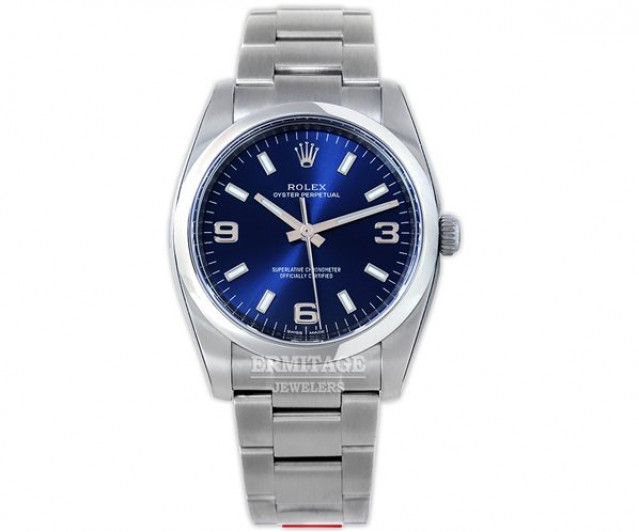 Rolex Oyster Perpetual 114200 Year 2015 Blue Dial Stainless Steel